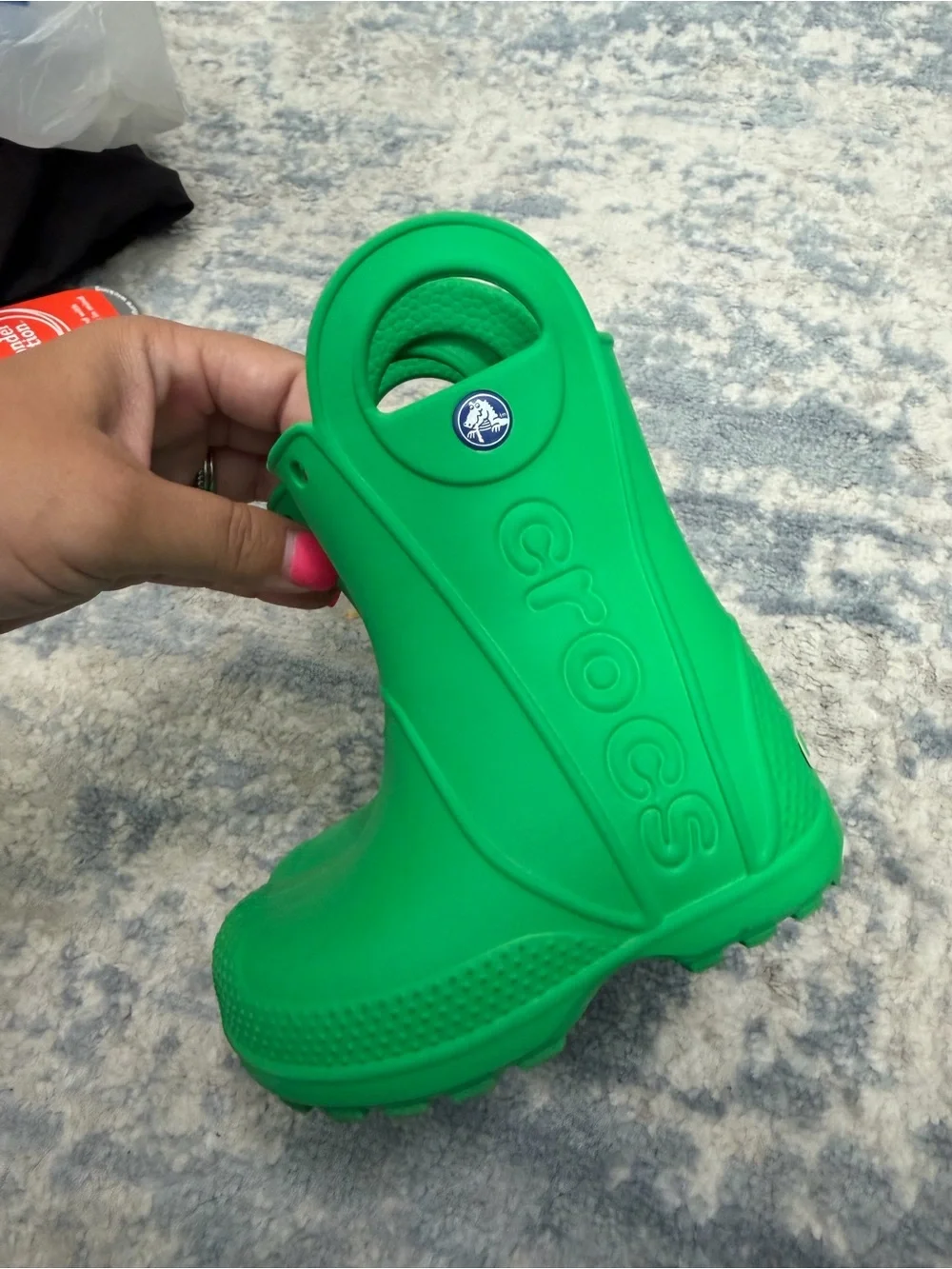 Crocs Kids Handle It Rain Boots Green Size 6 Toddler Waterproof EUC